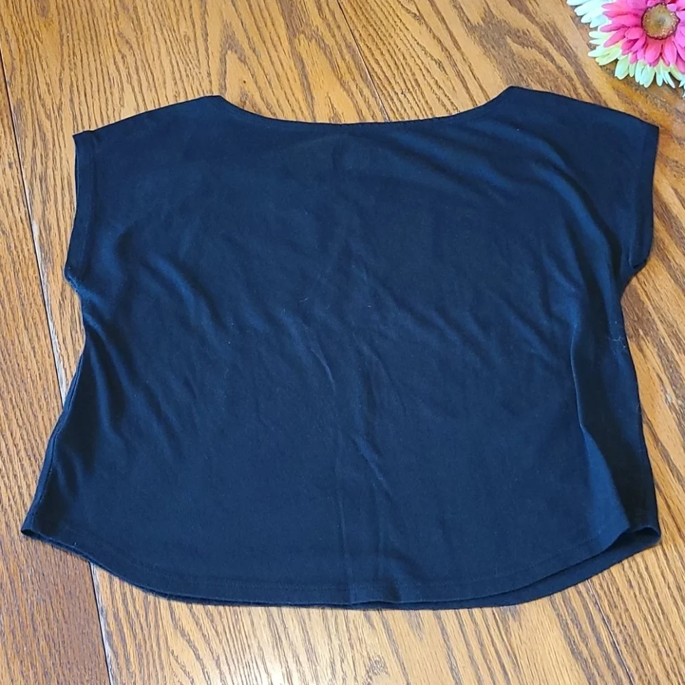 Justice PEACE Black Short Sleeved Shirt - Size 10